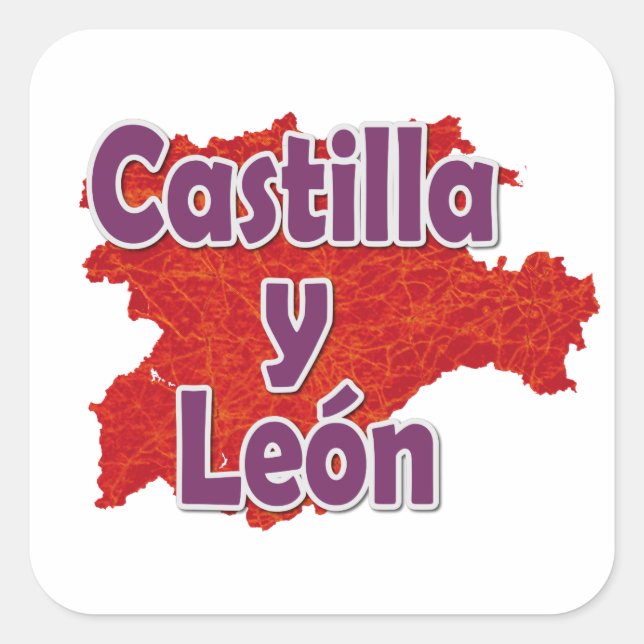 Castile and Leon Square Sticker (Front)