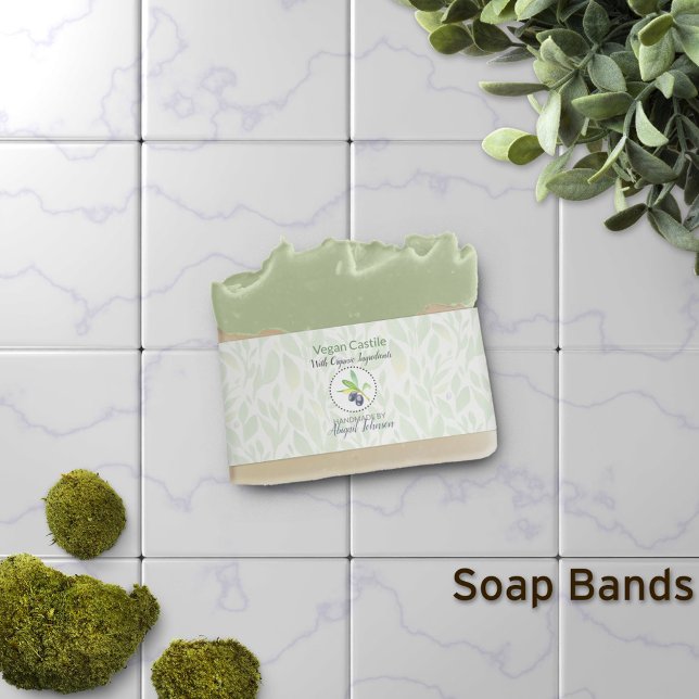 Castile Olive Oil Artisan Soap Band Wrap Packaging Invitation Belly Band (Creator Uploaded)