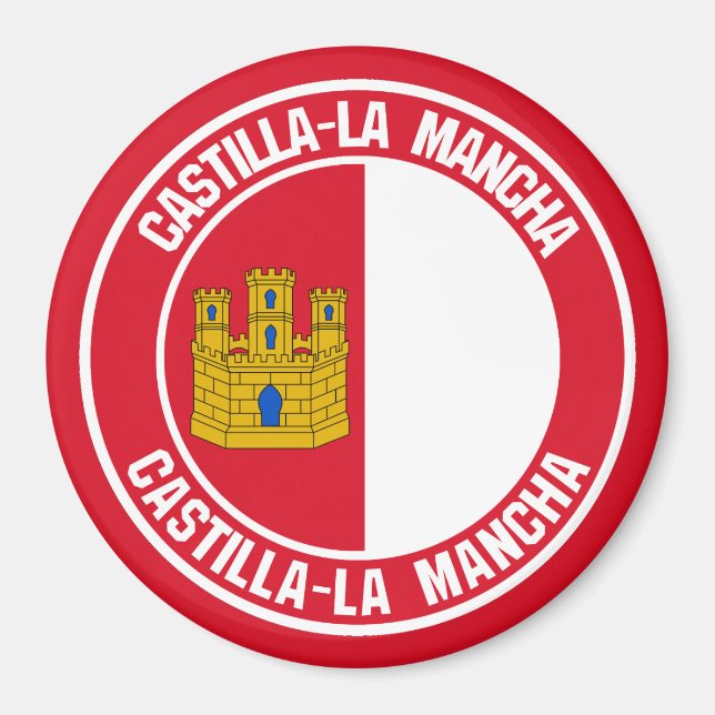 Castilla–La Mancha Round Emblem Magnet (Front)