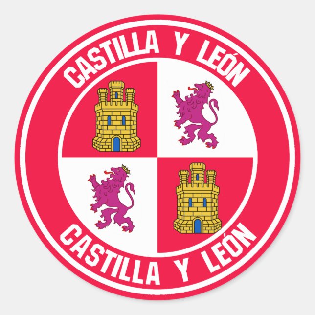 Castilla y León Round Emblem Classic Round Sticker (Front)