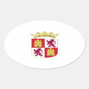 Castilla y Leon (Spain) Coat of Arms Oval Sticker