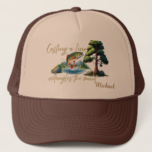 Casting A Line Untangles The Mind Custom  Trucker Hat