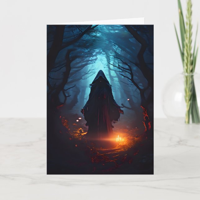 Casting a Spell Halloween Holiday Card (Front)