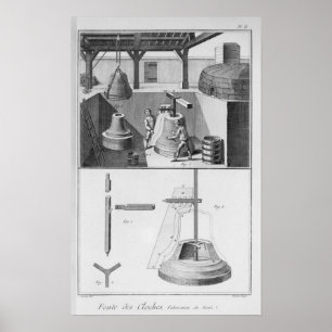 Casting bells, illustration from 'Encyclopaedia' Poster