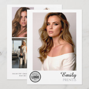 Casting Call Comp Cards   5 Photos with Logo