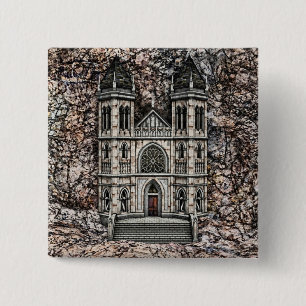 Castle 15 Cm Square Badge