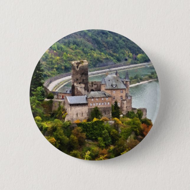 Castle 6 Cm Round Badge (Front)