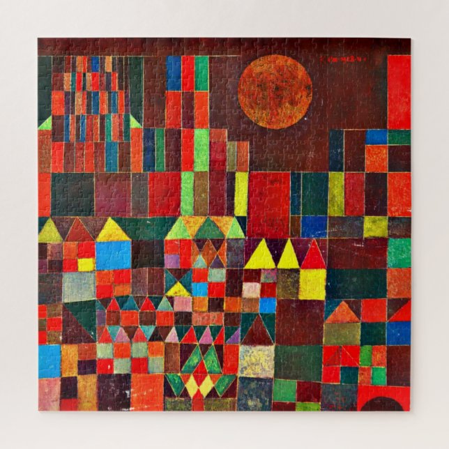 Castle and Sun, abstract art by Paul Klee, Jigsaw Puzzle (Vertical)