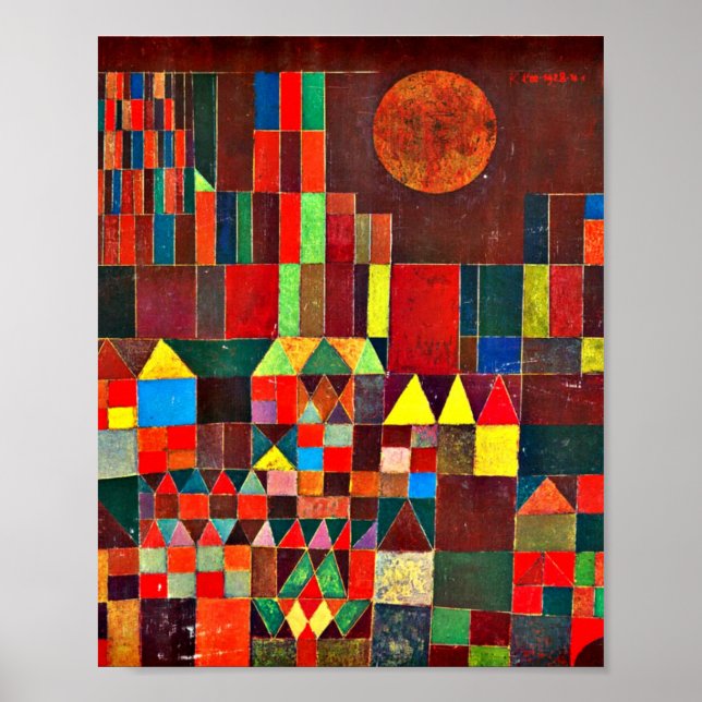 Castle and Sun, abstract art by Paul Klee Poster (Front)