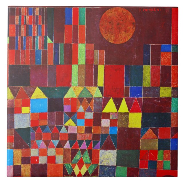 Castle and Sun, Paul Klee Ceramic Tile (Front)