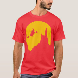 Castle And Witch Silhouette 382  T-Shirt
