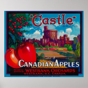Castle Apple Label - Westbank B.C. Canada Poster