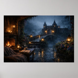 Castle Bridge Canal Poster