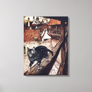Castle Cat Rackham Illustration Canvas Print