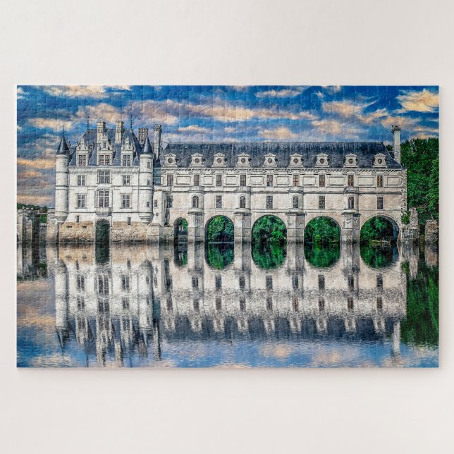 Castle (chateau) de Chenonceau. France. Jigsaw Puzzle (Horizontal)