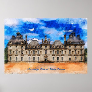 Castle Cheverny, Loire valley, France. Poster