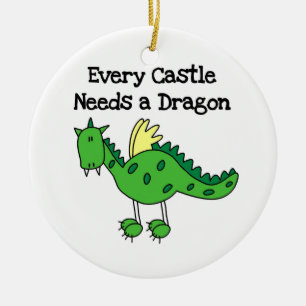 Castle Dragon Ceramic Ornament