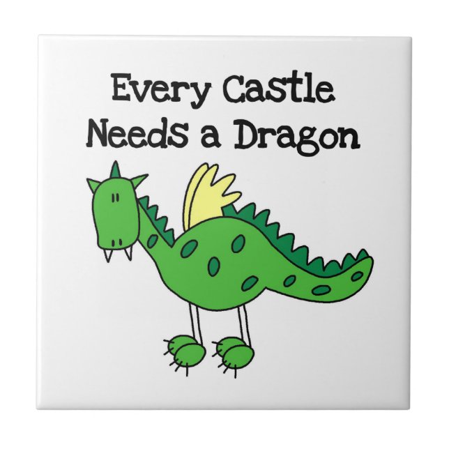 Castle Dragon Ceramic Tile (Front)