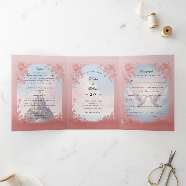 Castle fairy tale book Tri-Fold Wedding (Inside)
