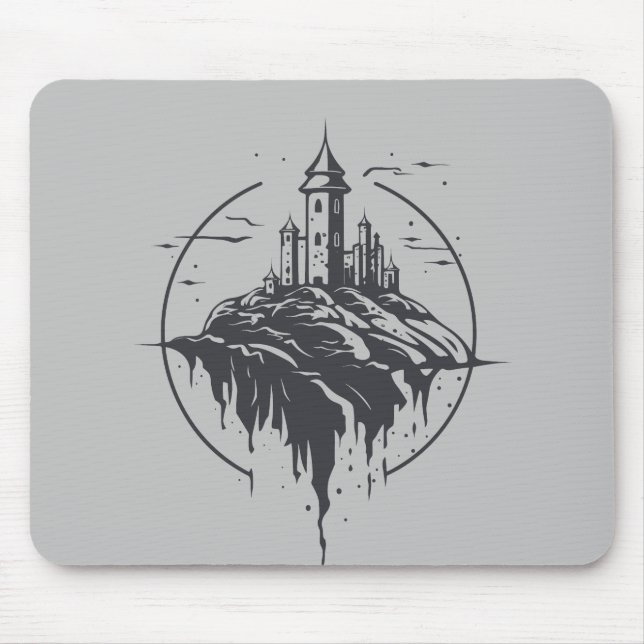Castle Fortress Fantasy Dream Vector Graphic Mouse Pad (Front)