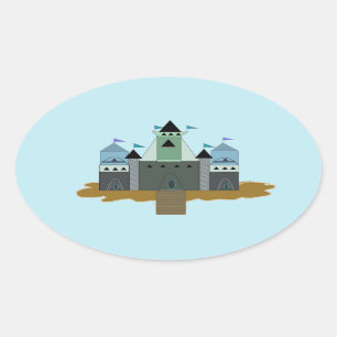 Castle Fortress Oval Sticker