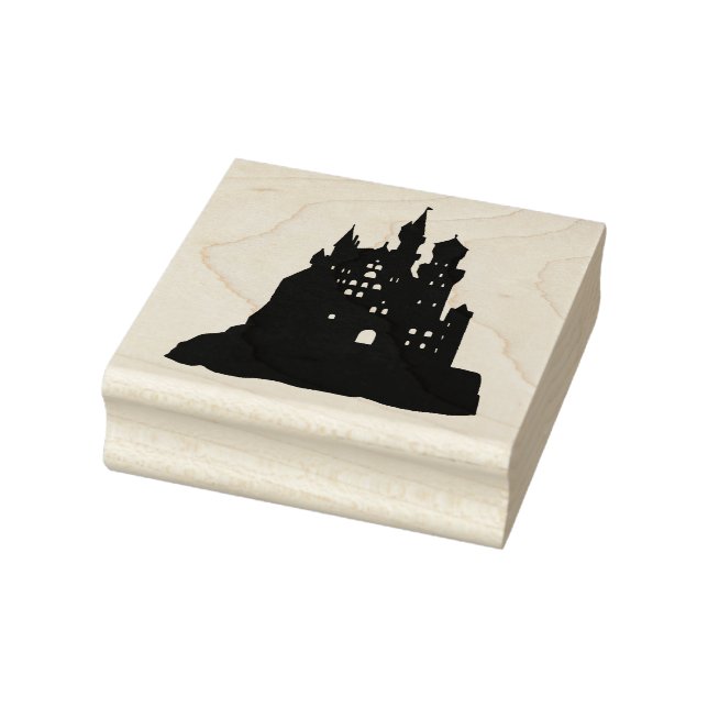 Castle Fortress Silhouette Halloween Rubber Stamp (Stamp)
