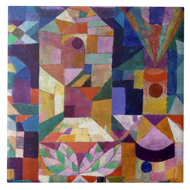 Castle Garden, Paul Klee Ceramic Tile (Front)