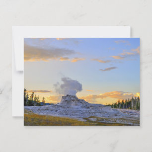 Castle Geyser at Sunset, Yellowstone National Park Postcard