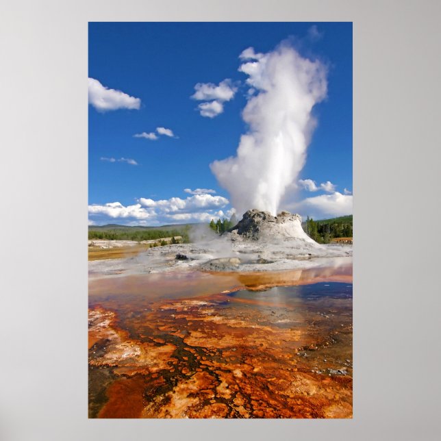 Castle Geyser Eruption Yellowstone National Park. Poster (Front)