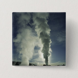 Castle Geyser ,Yellowstone National Park 15 Cm Square Badge