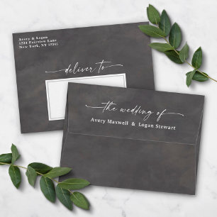 Castle Grey Watercolor A7 5x7 Wedding Invitation Envelope