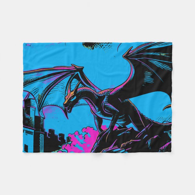 Castle Guardian - Dragon Fleece Blanket (Front (Horizontal))