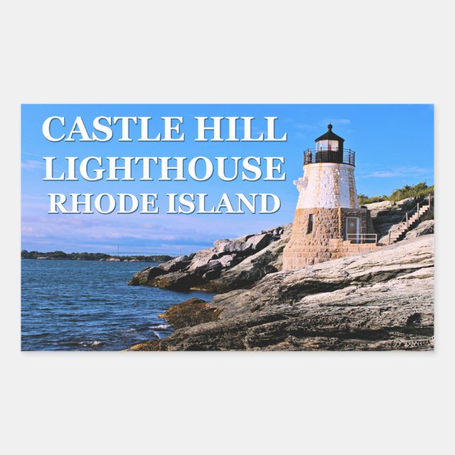 Castle Hill Lighthouse, Rhode Island Rectangular Sticker (Front)