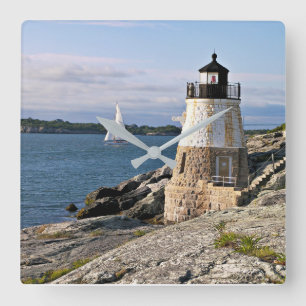 Castle Hill Lighthouse, Rhode Island Square Wall Clock
