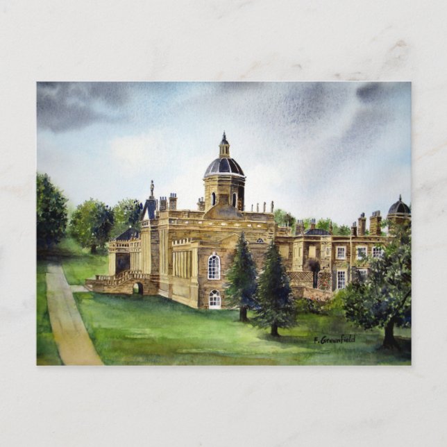 Castle Howard North Yorkshire Watercolor Painting Postcard (Front)