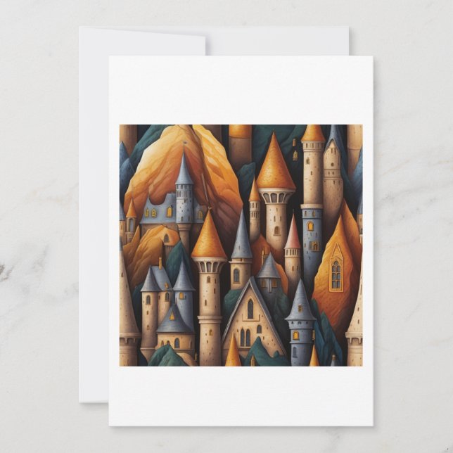 castle illustration  invitation (Front)