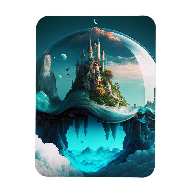 Castle In Crystal Ball Magnet (Vertical)