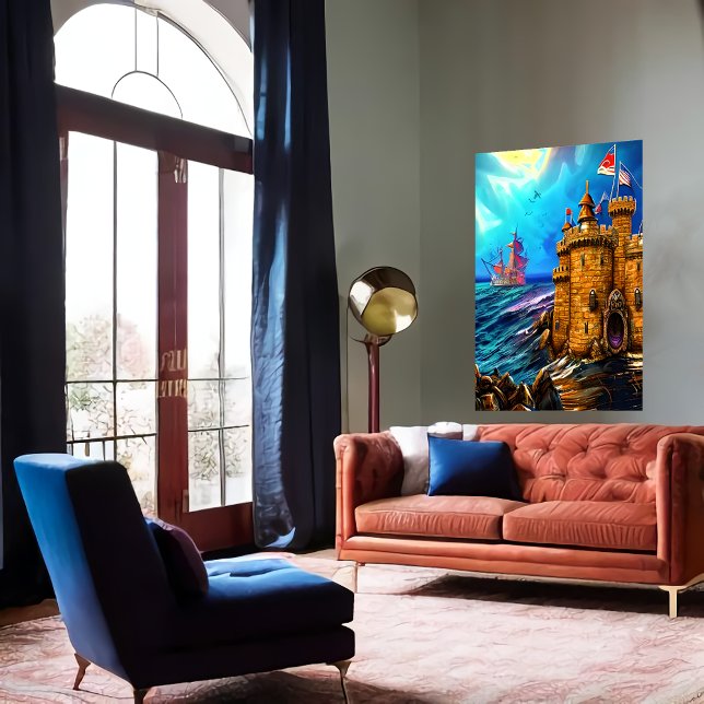 Castle in the sea | AI Art Poster (Creator Uploaded)