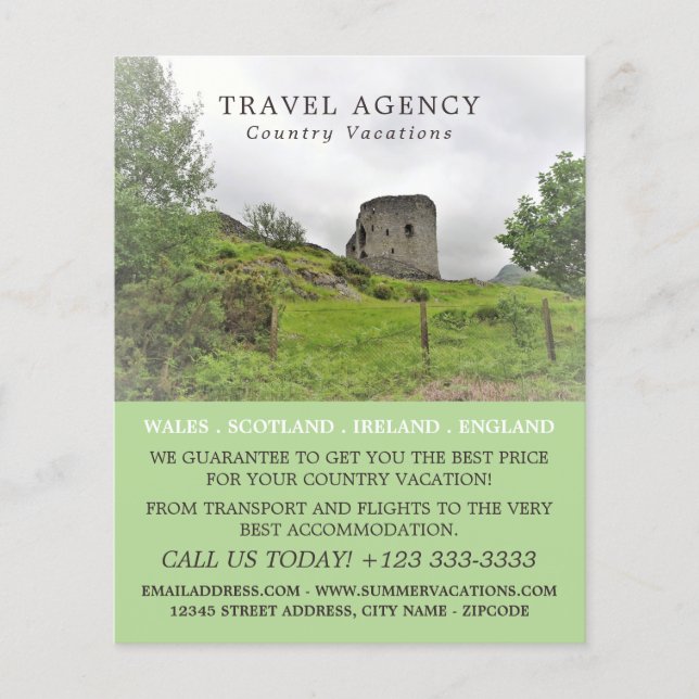 Castle Landscape, Travel Agency Advert Flyer (Front)