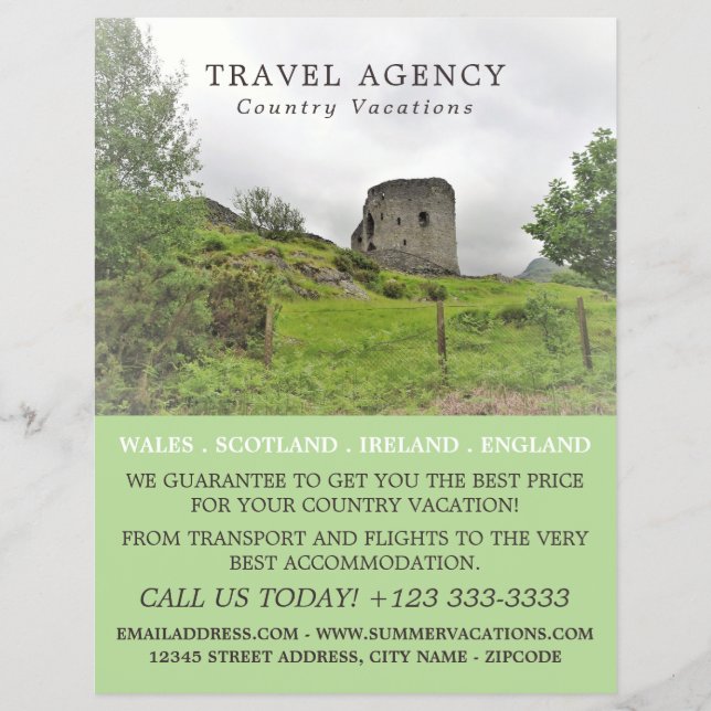 Castle Landscape, Travel Agency Advert Flyer (Front)