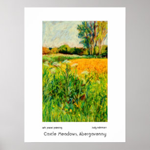 Castle Meadows, Abergavenny Print or Poster