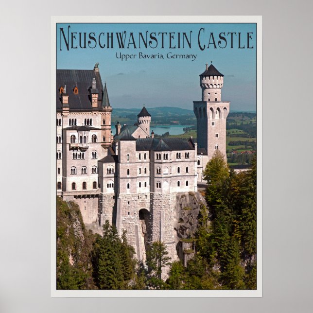 Castle Neuschwanstein from Marienbrücke - English Poster (Front)