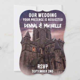 CASTLE NIGHT GOTHIC TEMPLATE WEDDING INVITATIONS
