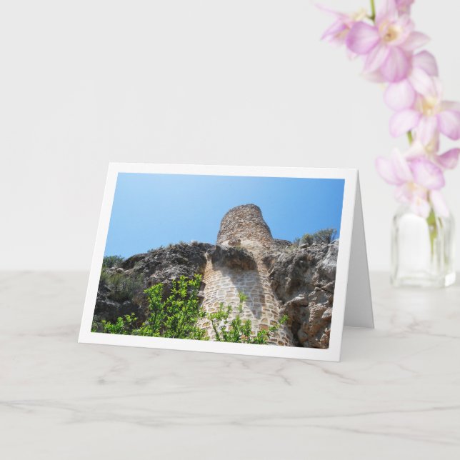 Castle of Old Domeño in Valencia, Spain Card (Orchid)
