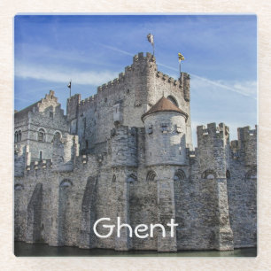 Castle of the Counts in Ghent Glass Coaster