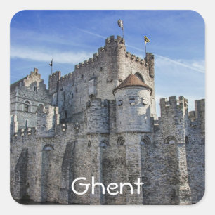Castle of the Counts in Ghent Square Sticker