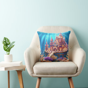 Castle of the Underwater Realm Cushion