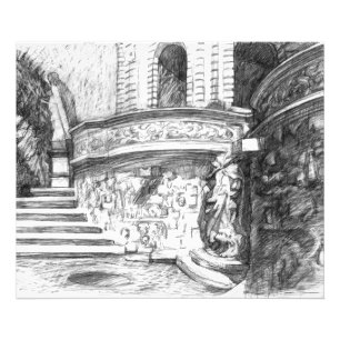 Castle pencilart  Monochrome Black & White Photo Print