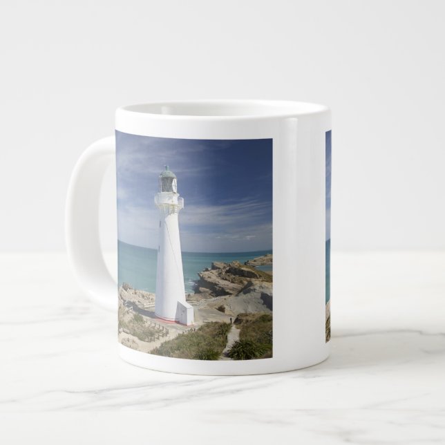 Castle Point Lighthouse, Castlepoint, Wairarapa, Large Coffee Mug (Front Left)