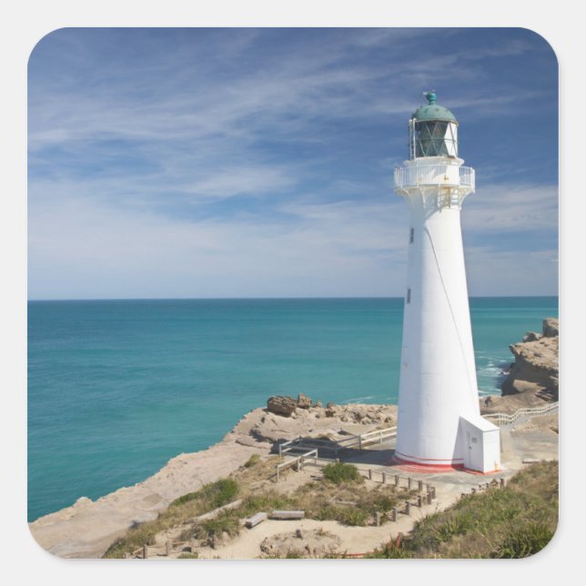 Castle Point Lighthouse, Castlepoint, Wairarapa, Square Sticker (Front)